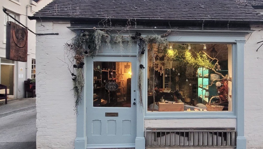 The Wenlock Witch shopfront on Barrow Street, Much Wenlock