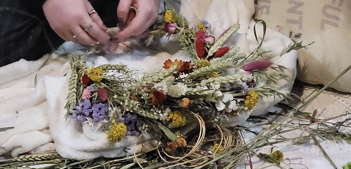 Dried botanical flowers and lavender